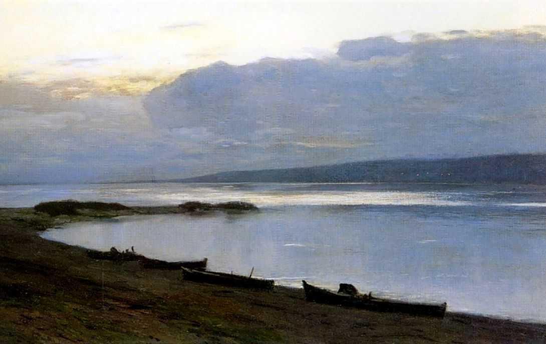 WikiOO.org - Encyclopedia of Fine Arts - Malba, Artwork Isaak Ilyich Levitan - Evening on the Volga