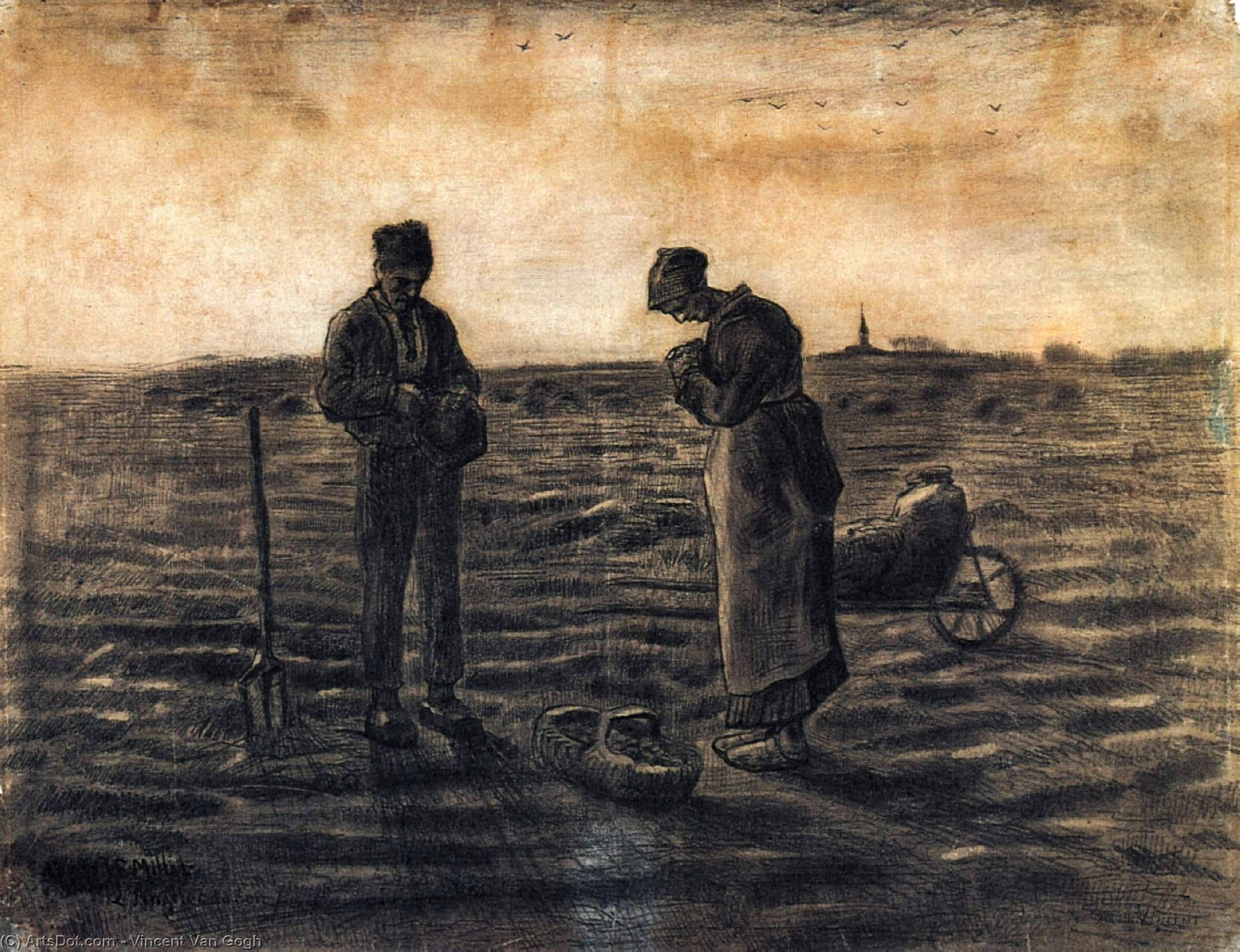 Wikioo.org - Bách khoa toàn thư về mỹ thuật - Vẽ tranh, Tác phẩm nghệ thuật Vincent Van Gogh - The Evening Prayer (after Millet)