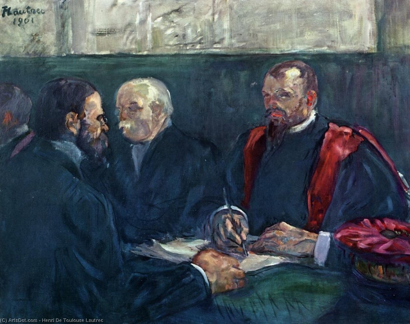 WikiOO.org - 백과 사전 - 회화, 삽화 Henri De Toulouse Lautrec - An Examination at the Faculty of Medicine, Paris