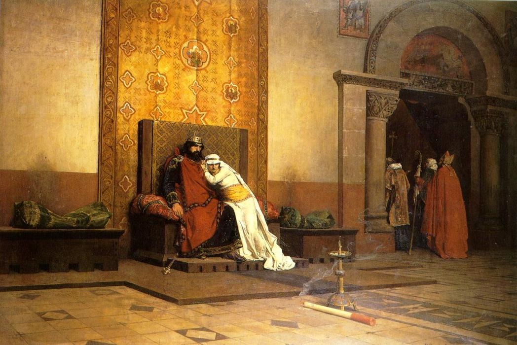 Wikioo.org - The Encyclopedia of Fine Arts - Painting, Artwork by Jean-Paul Laurens - Excommunication of Robert the Pious in 998