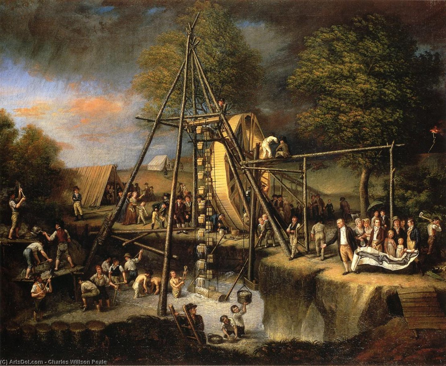 Wikioo.org - The Encyclopedia of Fine Arts - Painting, Artwork by Charles Willson Peale - Exhumation of the Mastadon