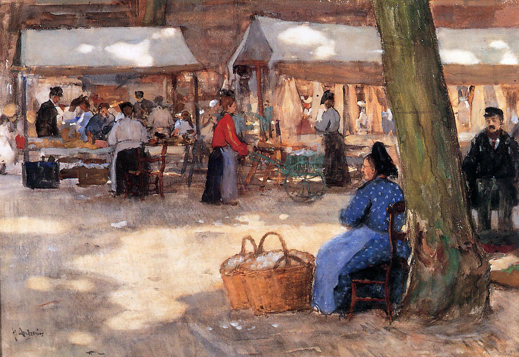 Wikioo.org - The Encyclopedia of Fine Arts - Painting, Artwork by Pieter Florentius Nicolaas Jacobus Arntzenius - Fabric Market