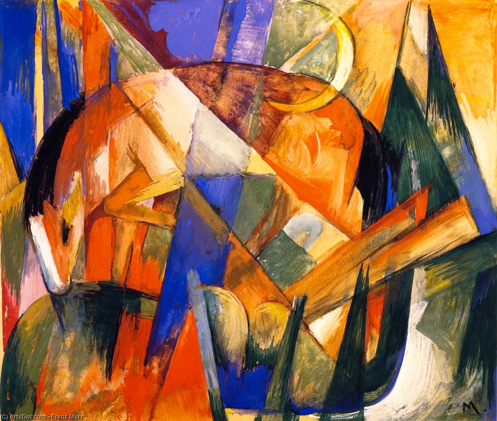 Wikioo.org - The Encyclopedia of Fine Arts - Painting, Artwork by Franz Marc - Fabulous Beast II (also known as Horse)
