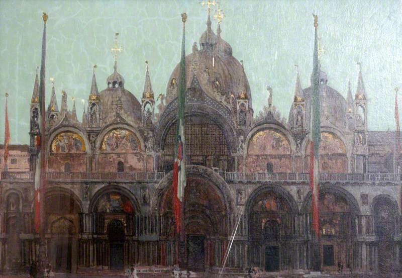 WikiOO.org - Encyclopedia of Fine Arts - Maleri, Artwork Walter Richard Sickert - The Façade of San Marco, Venice