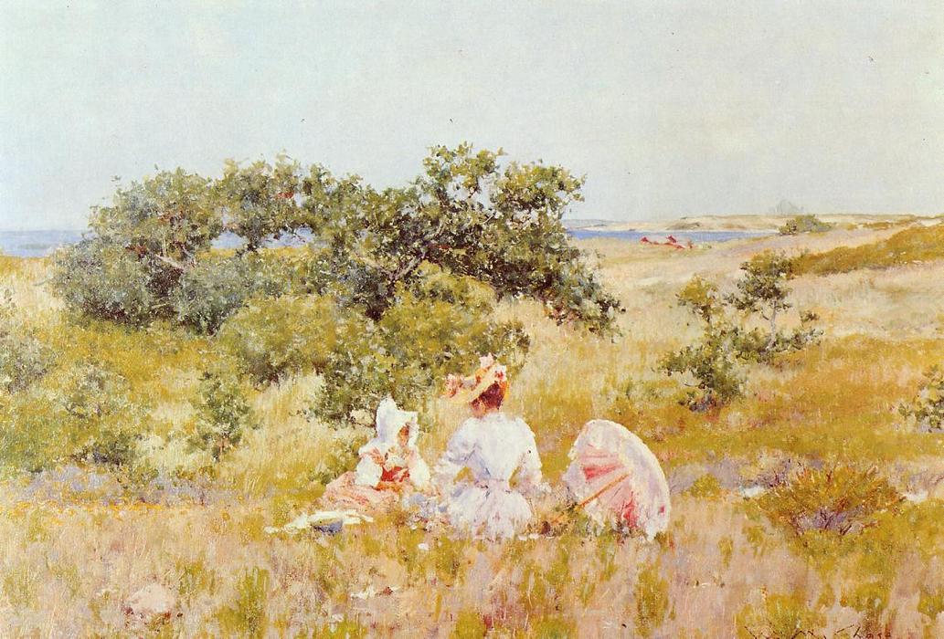 Wikioo.org - The Encyclopedia of Fine Arts - Painting, Artwork by William Merritt Chase - The Fairy Tale (also known as A Summer Day)
