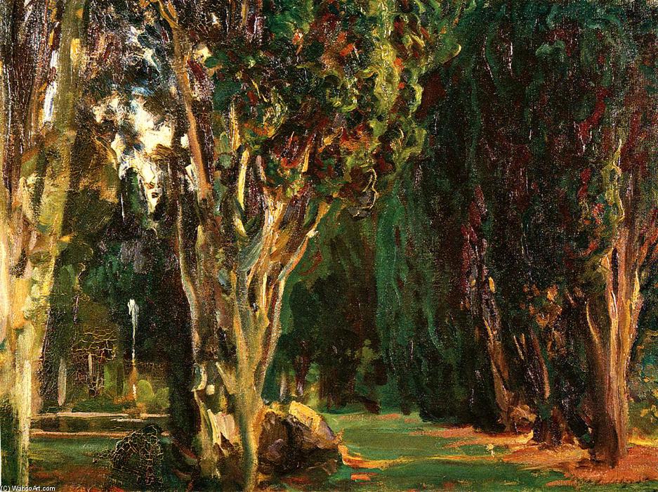 Wikioo.org - The Encyclopedia of Fine Arts - Painting, Artwork by John Singer Sargent - Falconieri Gardens, Frascati
