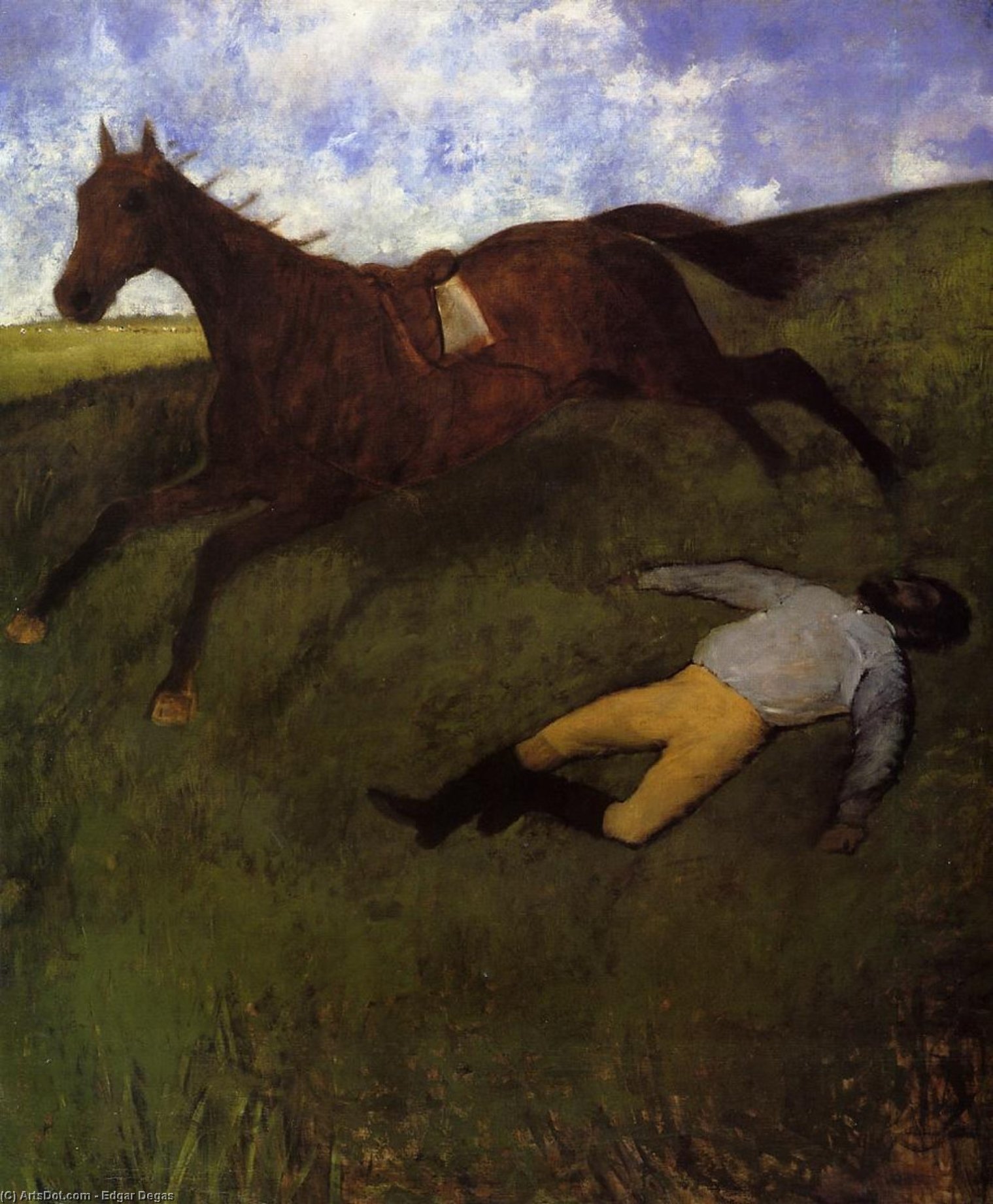 Wikioo.org - The Encyclopedia of Fine Arts - Painting, Artwork by Edgar Degas - The Fallen Jockey (also known as Fallen Jockey)