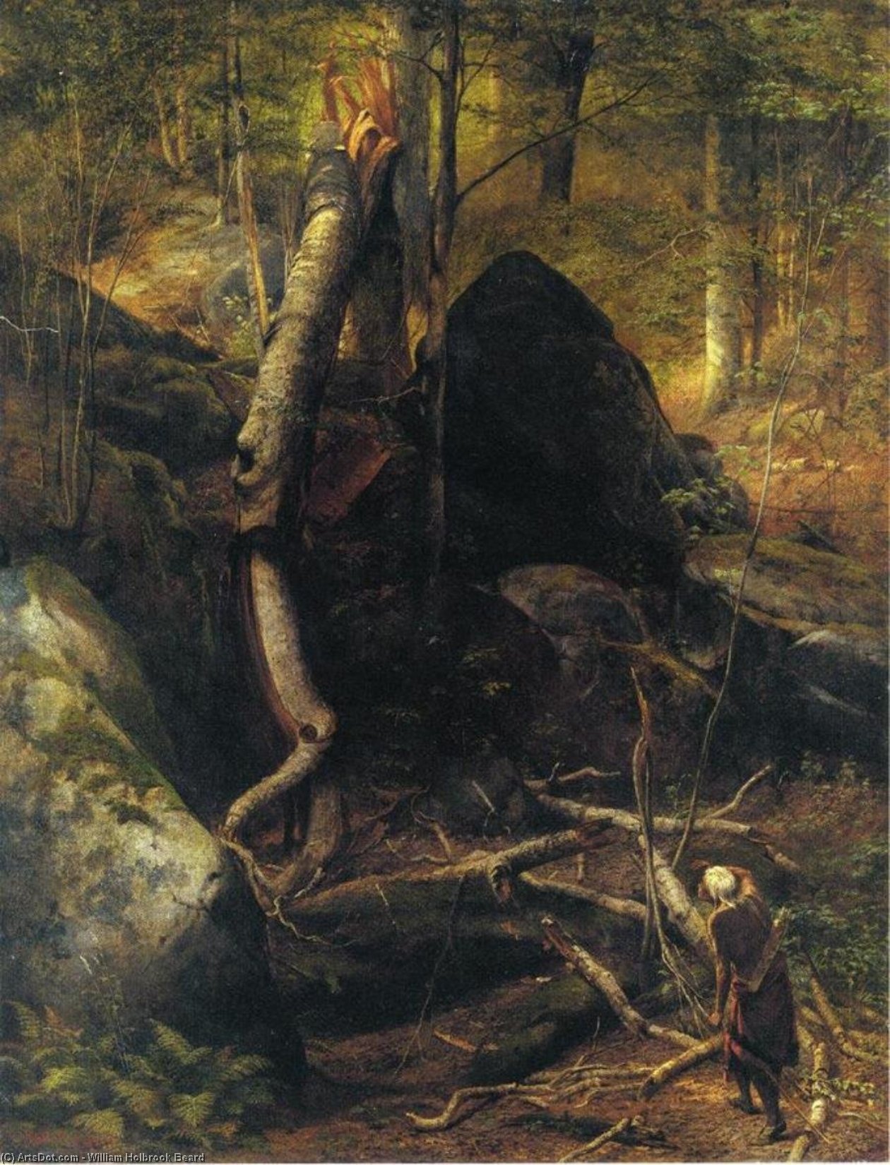 Wikioo.org - The Encyclopedia of Fine Arts - Painting, Artwork by William Holbrook Beard - The Fallen Landmark