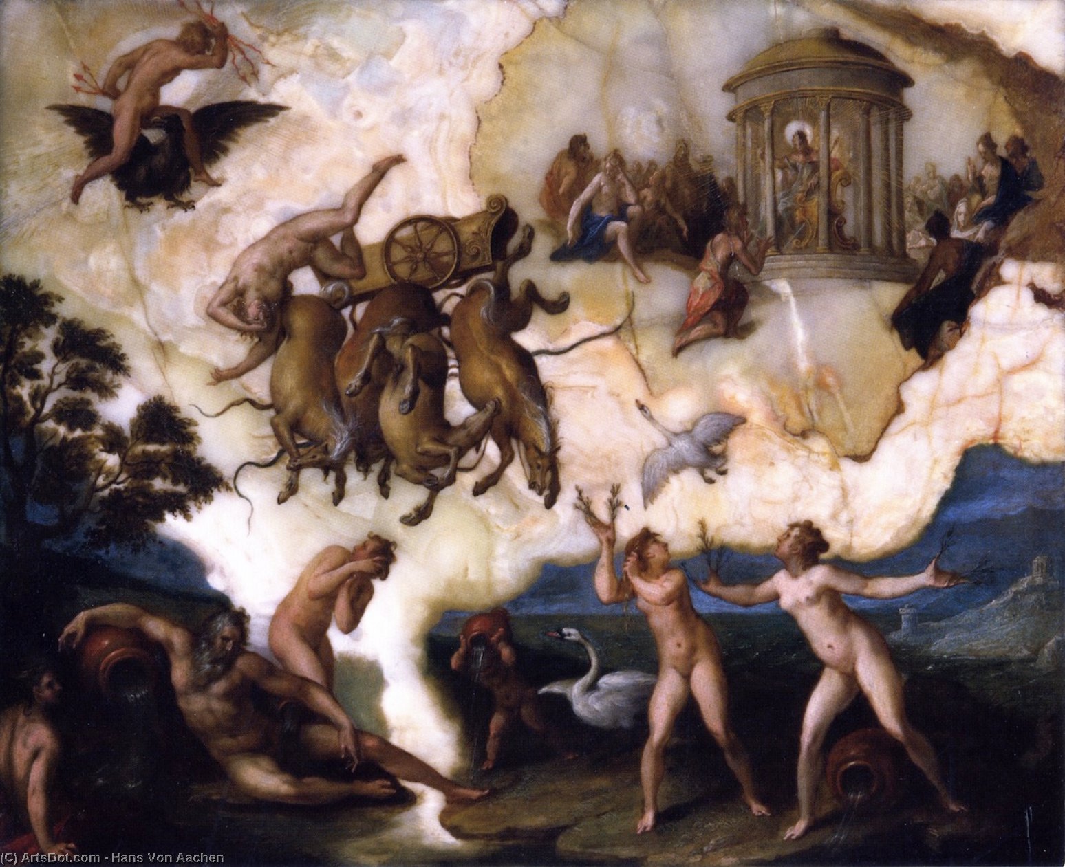 WikiOO.org - Encyclopedia of Fine Arts - Lukisan, Artwork Hans Von Aachen - The Fall of Phaeton