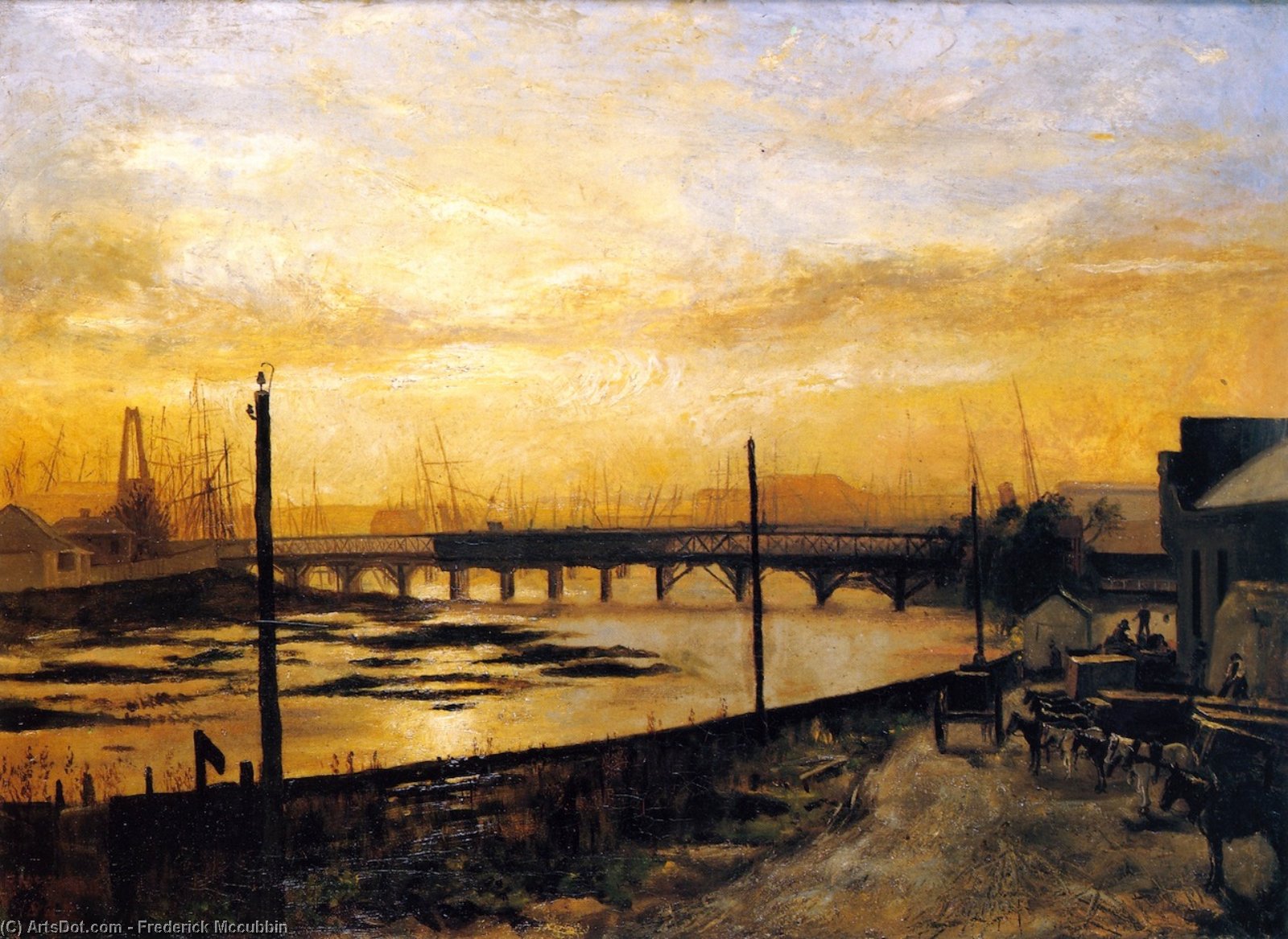 Wikioo.org - The Encyclopedia of Fine Arts - Painting, Artwork by Frederick Mccubbin - Falls Bridge, Melbourne