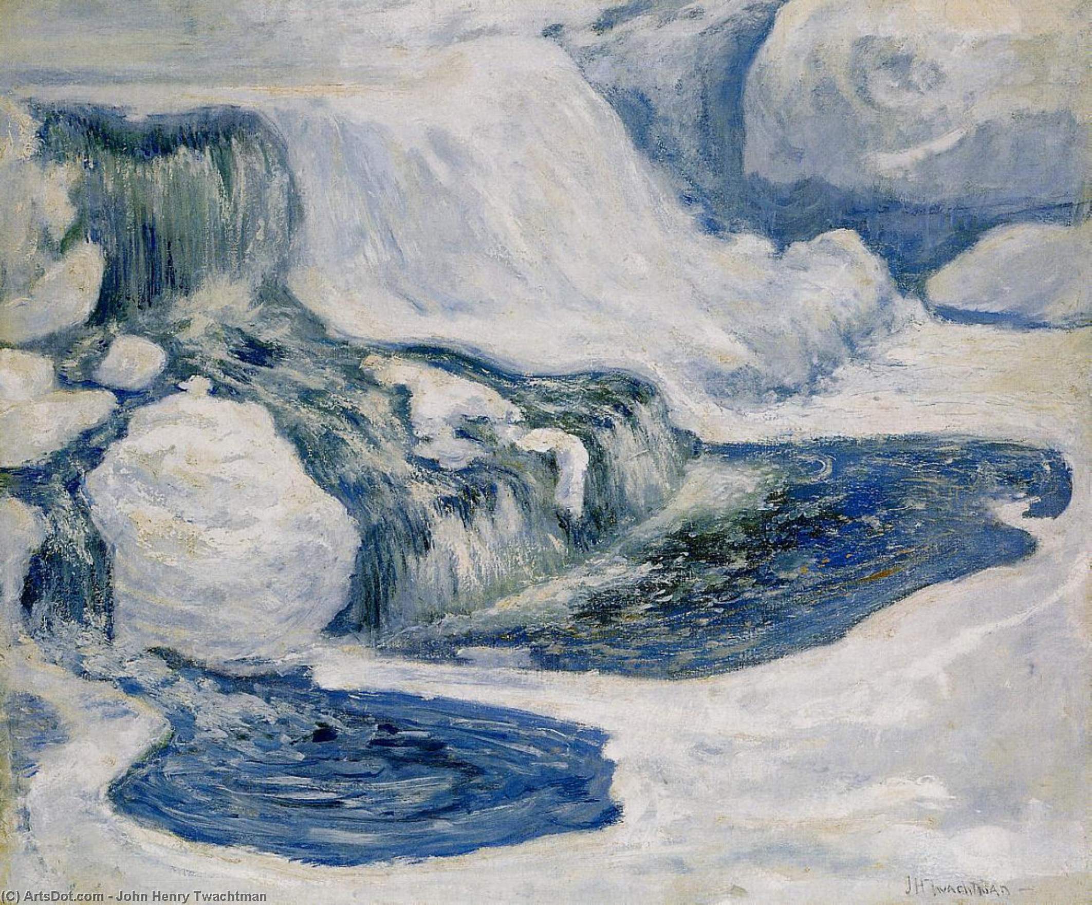 Wikioo.org - The Encyclopedia of Fine Arts - Painting, Artwork by John Henry Twachtman - Falls in January