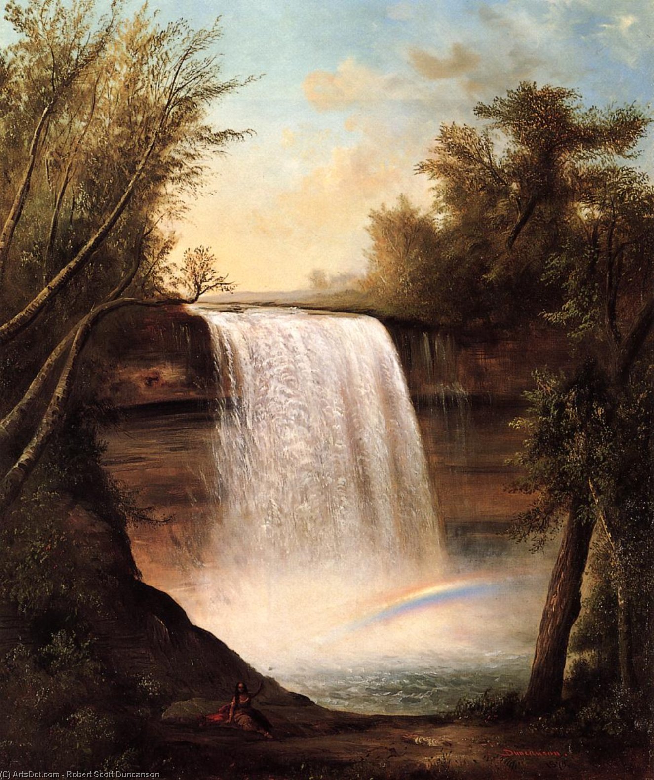 Wikioo.org - The Encyclopedia of Fine Arts - Painting, Artwork by Robert Scott Duncanson - The Falls of MineHaHa