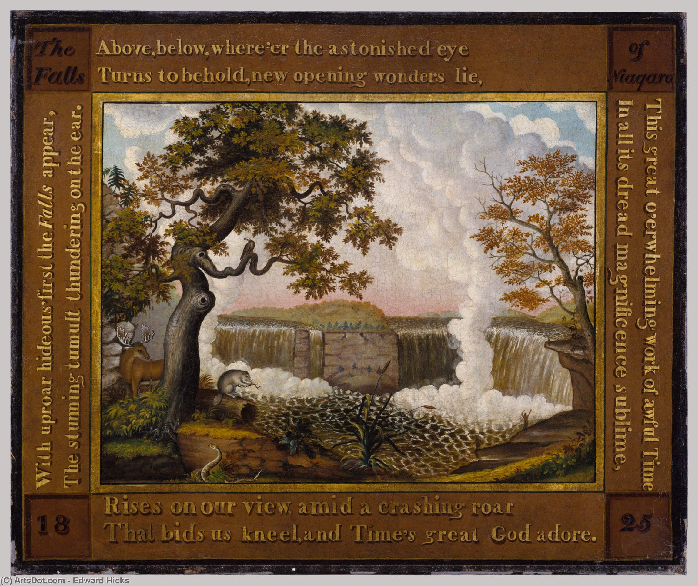 Wikioo.org - The Encyclopedia of Fine Arts - Painting, Artwork by Edward Hicks - Falls of Niagara