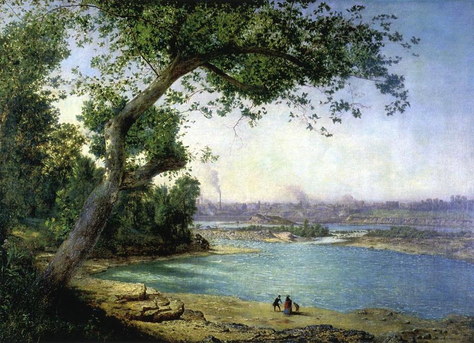 Wikioo.org - The Encyclopedia of Fine Arts - Painting, Artwork by Alexander Helwig Wyant - Falls of the Ohio and Louisville