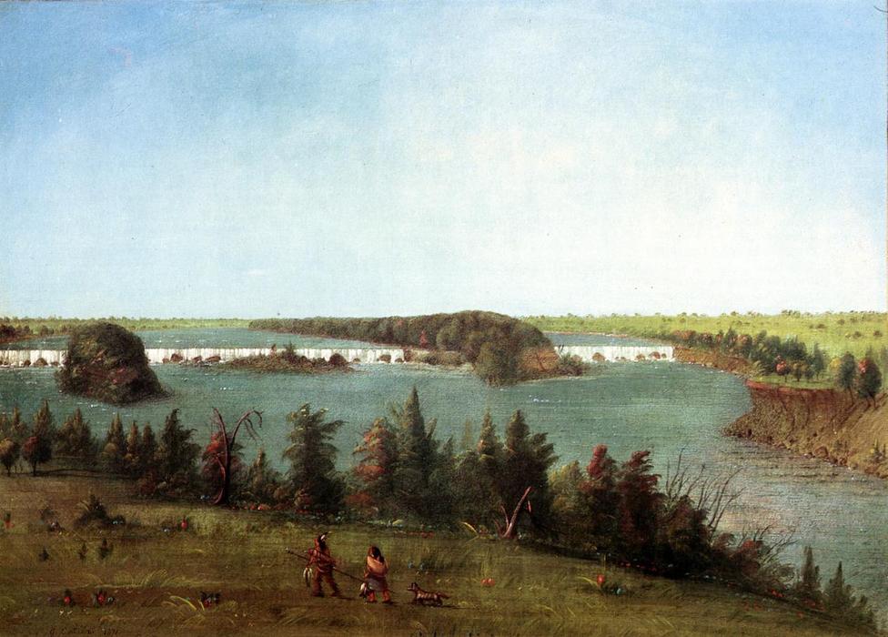 Wikioo.org - The Encyclopedia of Fine Arts - Painting, Artwork by George Catlin - The Falls of St. Anthony