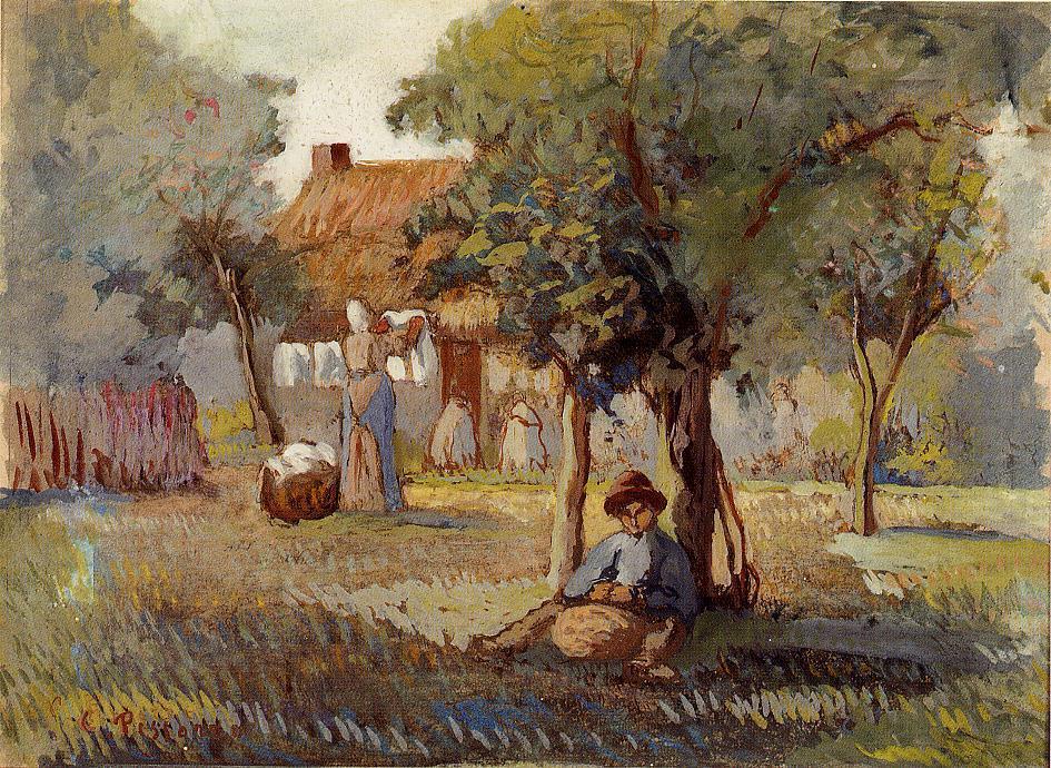 WikiOO.org - Enciclopedia of Fine Arts - Pictura, lucrări de artă Camille Pissarro - Family Garden