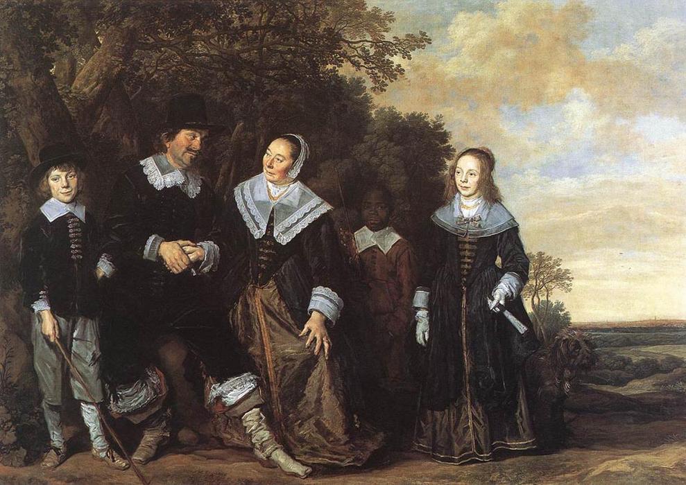 WikiOO.org - Encyclopedia of Fine Arts - Festés, Grafika Frans Hals - Family Group in a Landscape