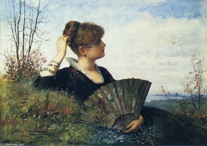Wikioo.org - The Encyclopedia of Fine Arts - Painting, Artwork by James Wells Champney - The Fan