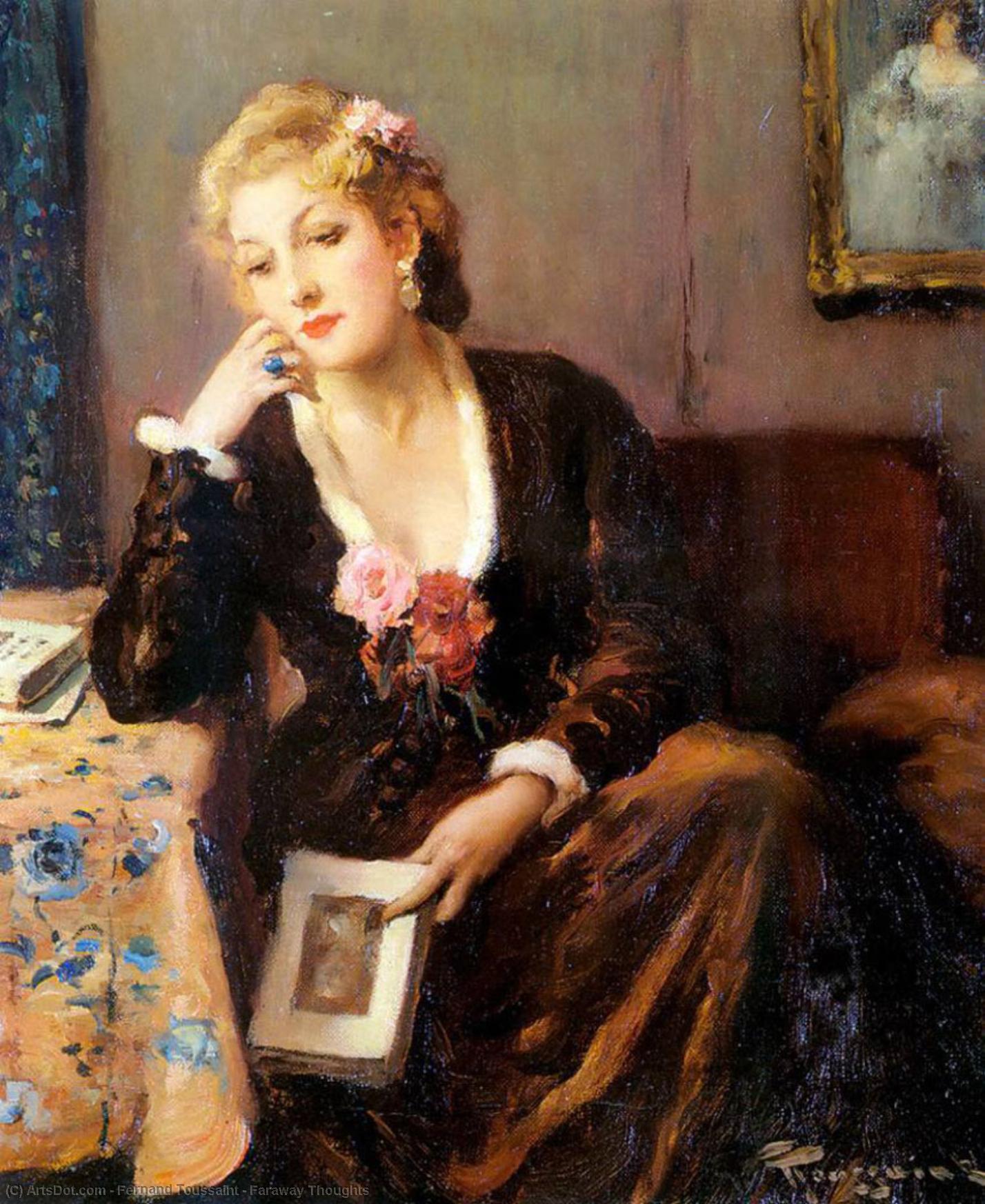 Wikioo.org - The Encyclopedia of Fine Arts - Painting, Artwork by Fernand Toussaint - Faraway Thoughts
