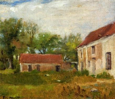 Wikioo.org - The Encyclopedia of Fine Arts - Painting, Artwork by Eva Gonzales - Farm at Rebais (Seine-et-Marne)