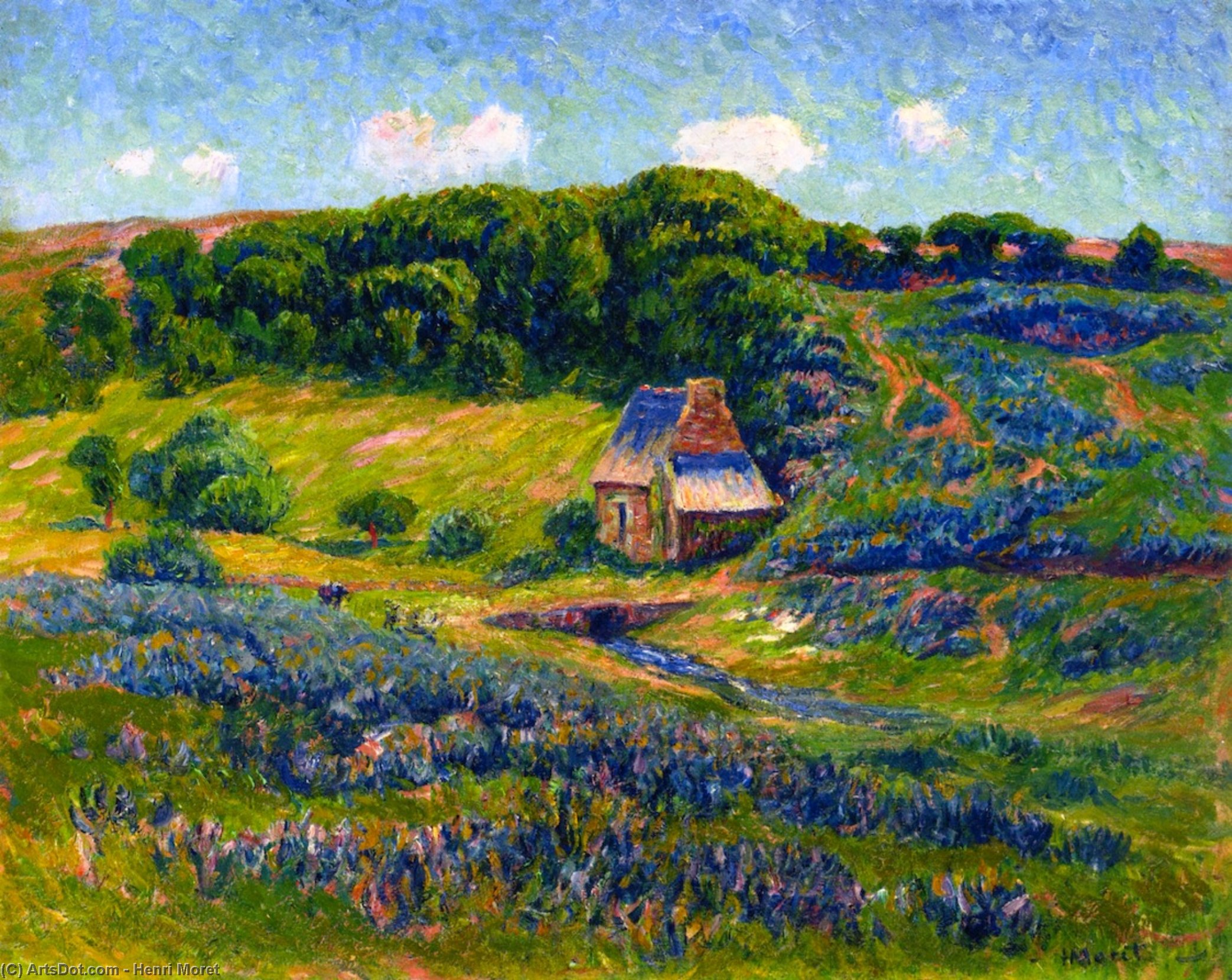 Wikioo.org - The Encyclopedia of Fine Arts - Painting, Artwork by Henri Moret - Farm in the Breton Countryside