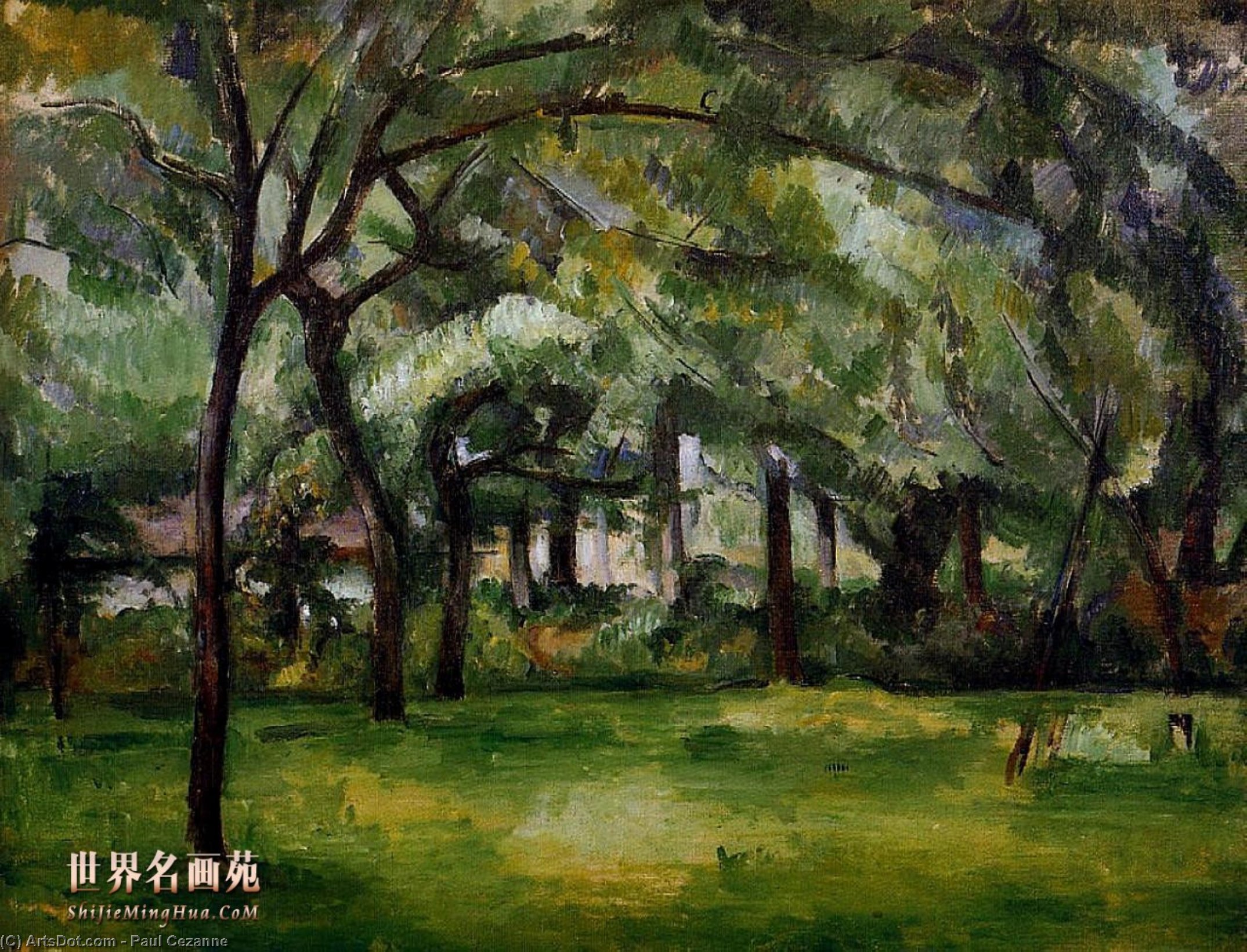 WikiOO.org - Encyclopedia of Fine Arts - Maleri, Artwork Paul Cezanne - Farm in Normandy, Summer (also known as Hattenville)