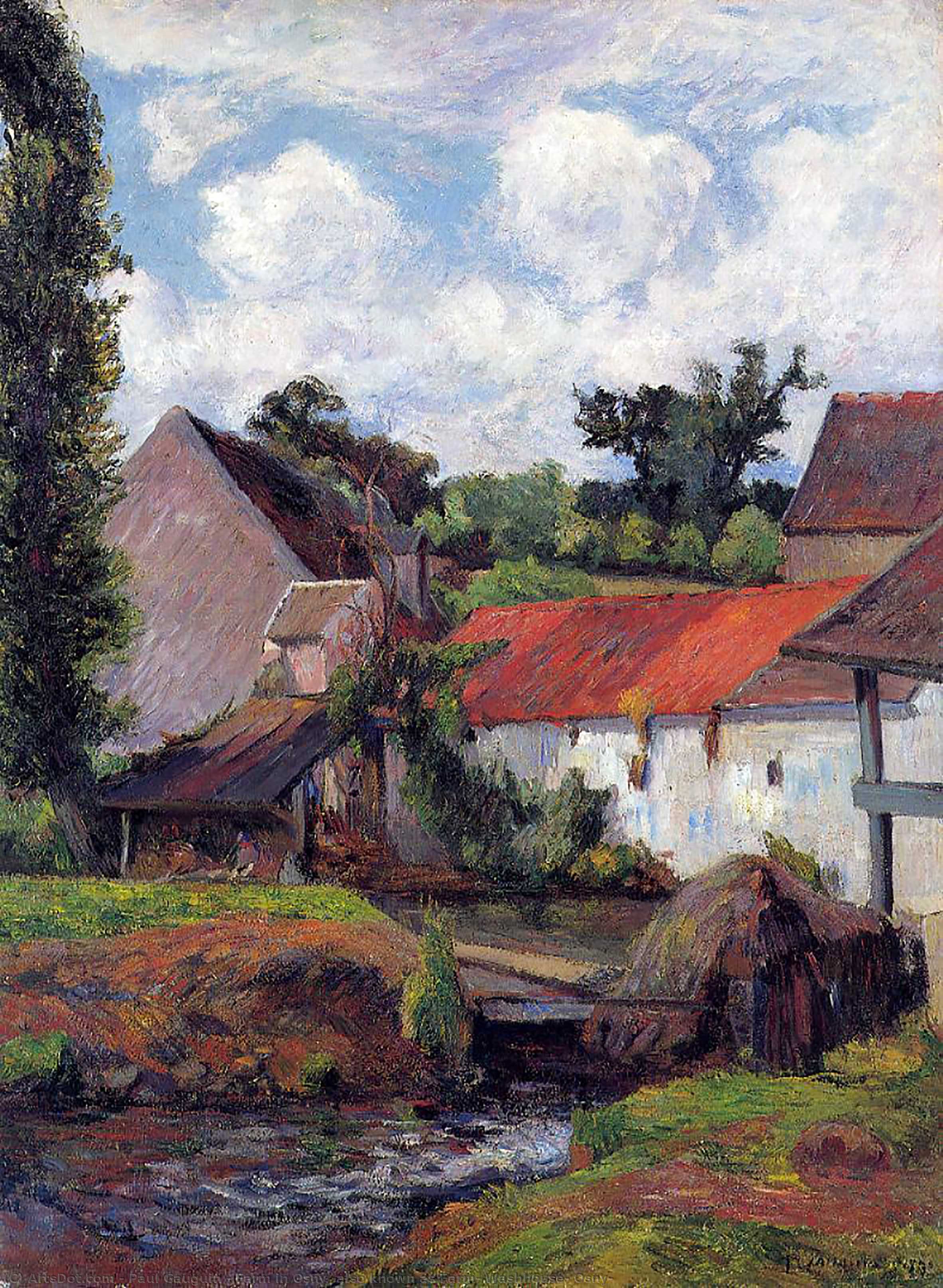 Wikioo.org - The Encyclopedia of Fine Arts - Painting, Artwork by Paul Gauguin - Farm in Osny (also known as Farm, Washhouse, Osny)