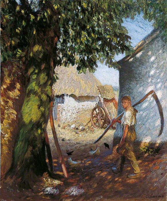 Wikioo.org - The Encyclopedia of Fine Arts - Painting, Artwork by George Clausen - The Farmyard