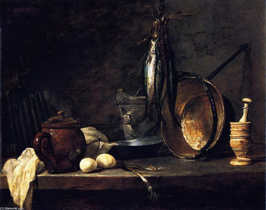 Wikioo.org - Encyklopedia Sztuk Pięknych - Malarstwo, Grafika Jean-Baptiste Simeon Chardin - The Fast-Day Meal