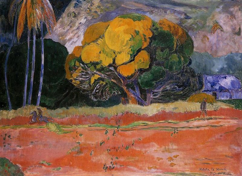 WikiOO.org – 美術百科全書 - 繪畫，作品 Paul Gauguin - Fatata 特 moua ( 也被称为  在 大 山 )