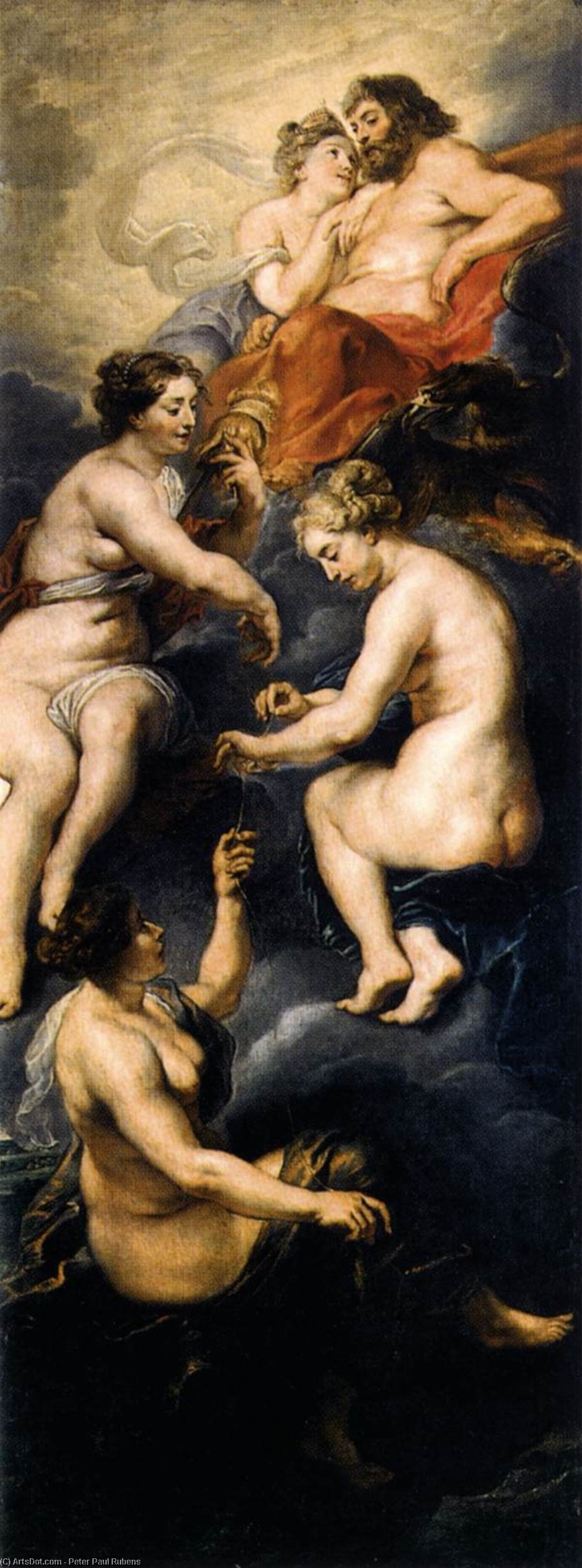 Wikioo.org - The Encyclopedia of Fine Arts - Painting, Artwork by Peter Paul Rubens - The Fate Spinning Maries Destiny