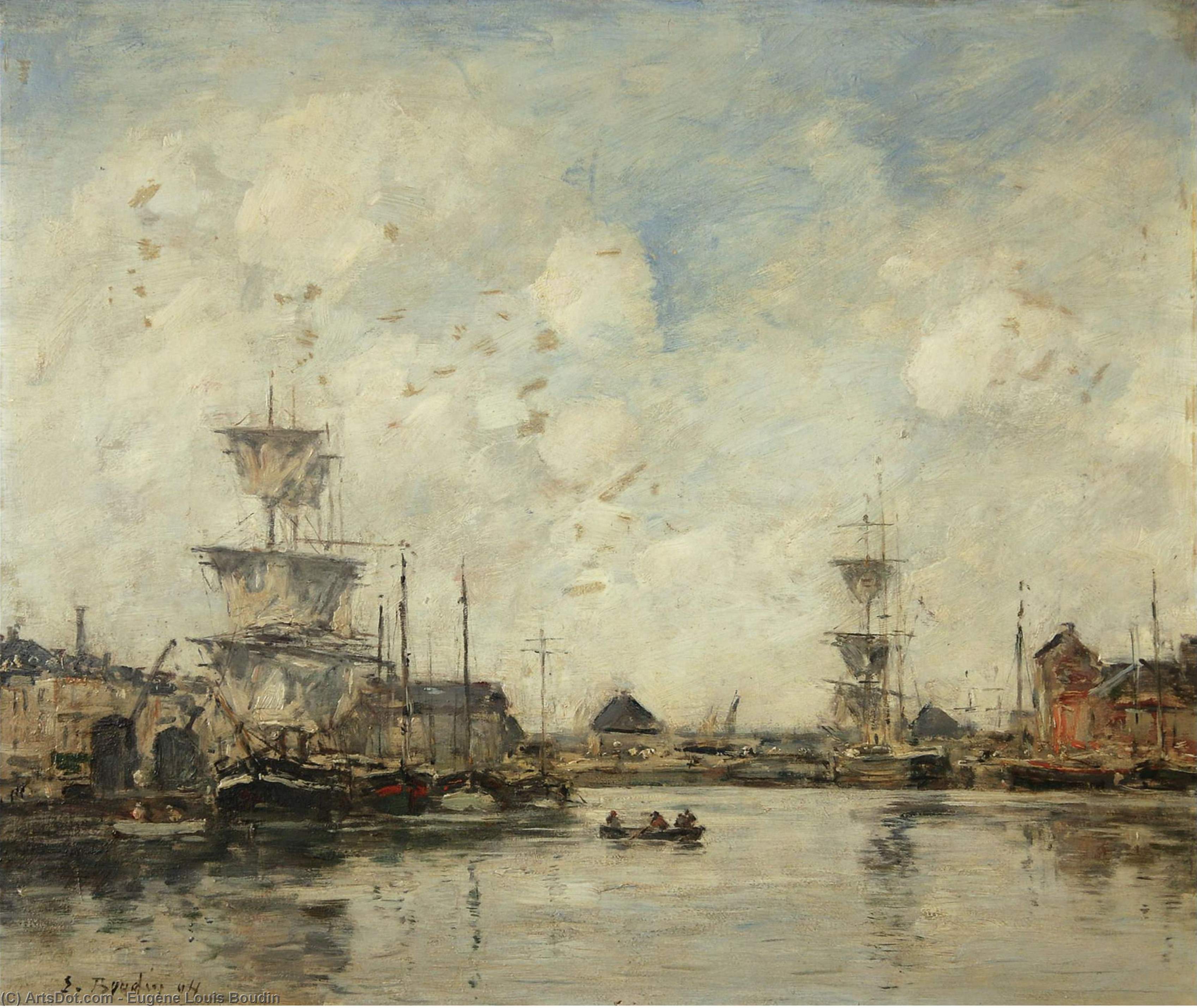 Wikioo.org - สารานุกรมวิจิตรศิลป์ - จิตรกรรม Eugène Louis Boudin - Fecamp, the Harbor