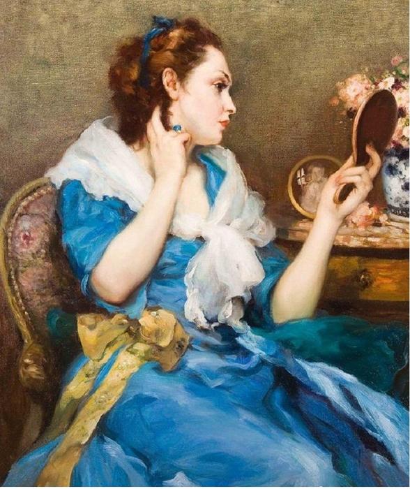 WikiOO.org - Güzel Sanatlar Ansiklopedisi - Resim, Resimler Fernand Toussaint - Femme au Boudoir