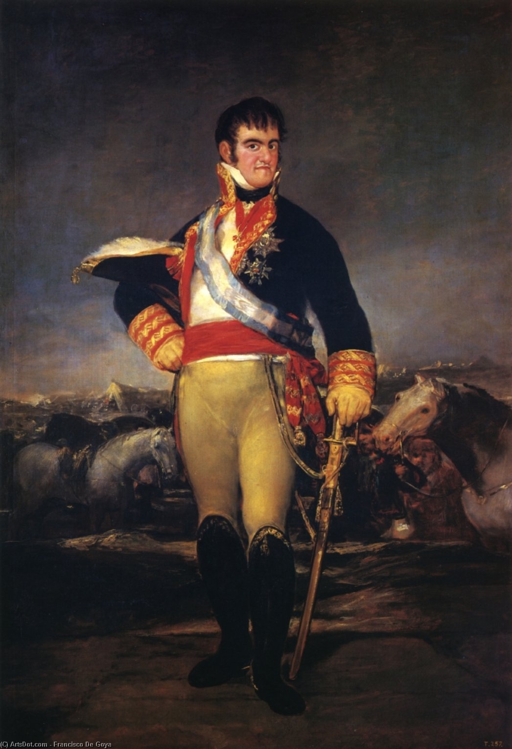 Wikioo.org – La Enciclopedia de las Bellas Artes - Pintura, Obras de arte de Francisco De Goya - Fernando VII en un campamento