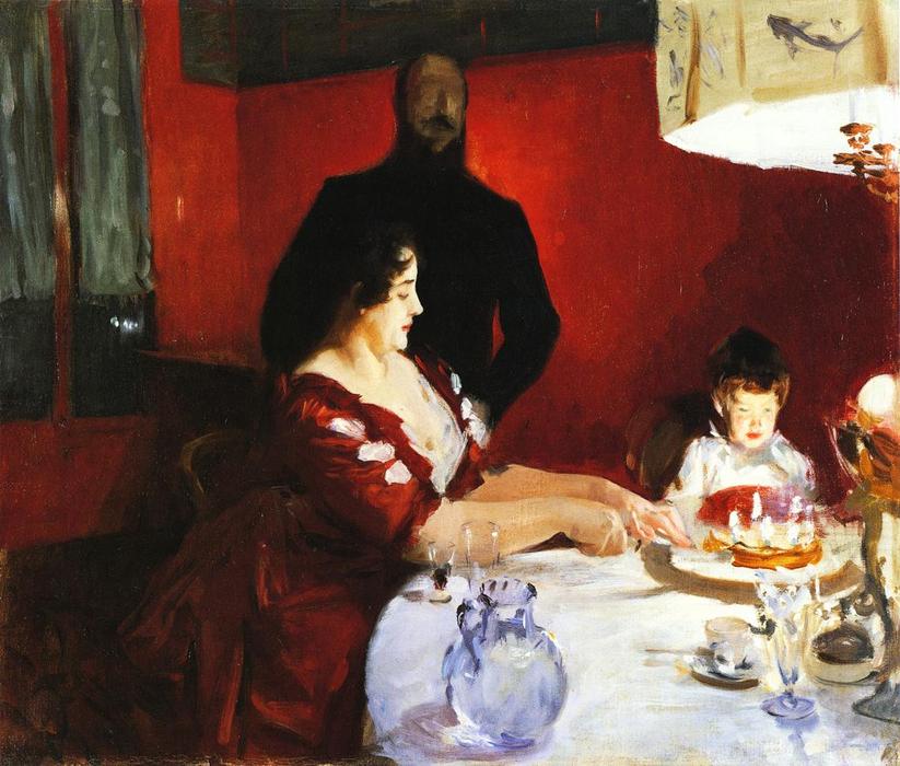 Wikioo.org - The Encyclopedia of Fine Arts - Painting, Artwork by John Singer Sargent - Fete Famillale: The Birthday Party