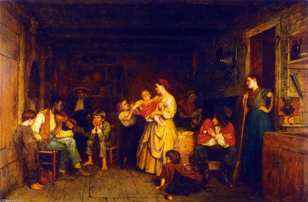 Wikioo.org - The Encyclopedia of Fine Arts - Painting, Artwork by Jonathan Eastman Johnson - Fiddling His Way
