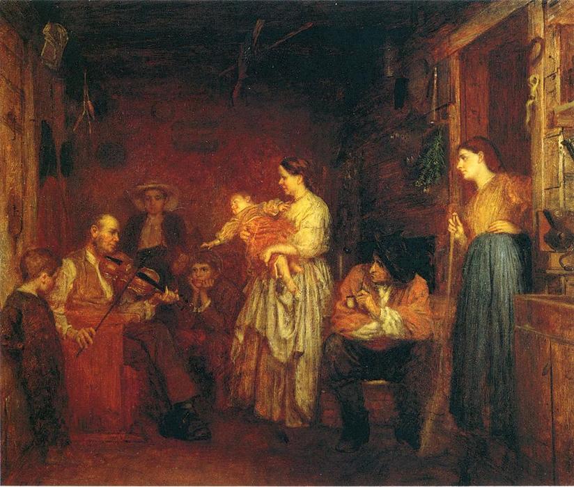 Wikioo.org - The Encyclopedia of Fine Arts - Painting, Artwork by Jonathan Eastman Johnson - Fiddling His Way