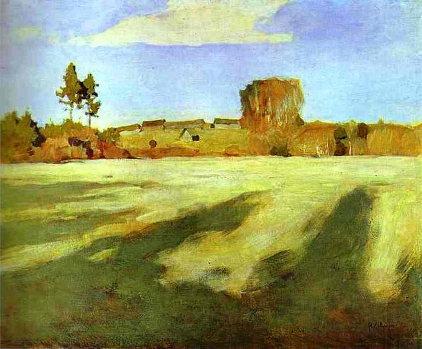 Wikioo.org - The Encyclopedia of Fine Arts - Painting, Artwork by Isaak Ilyich Levitan - Field after Harvest