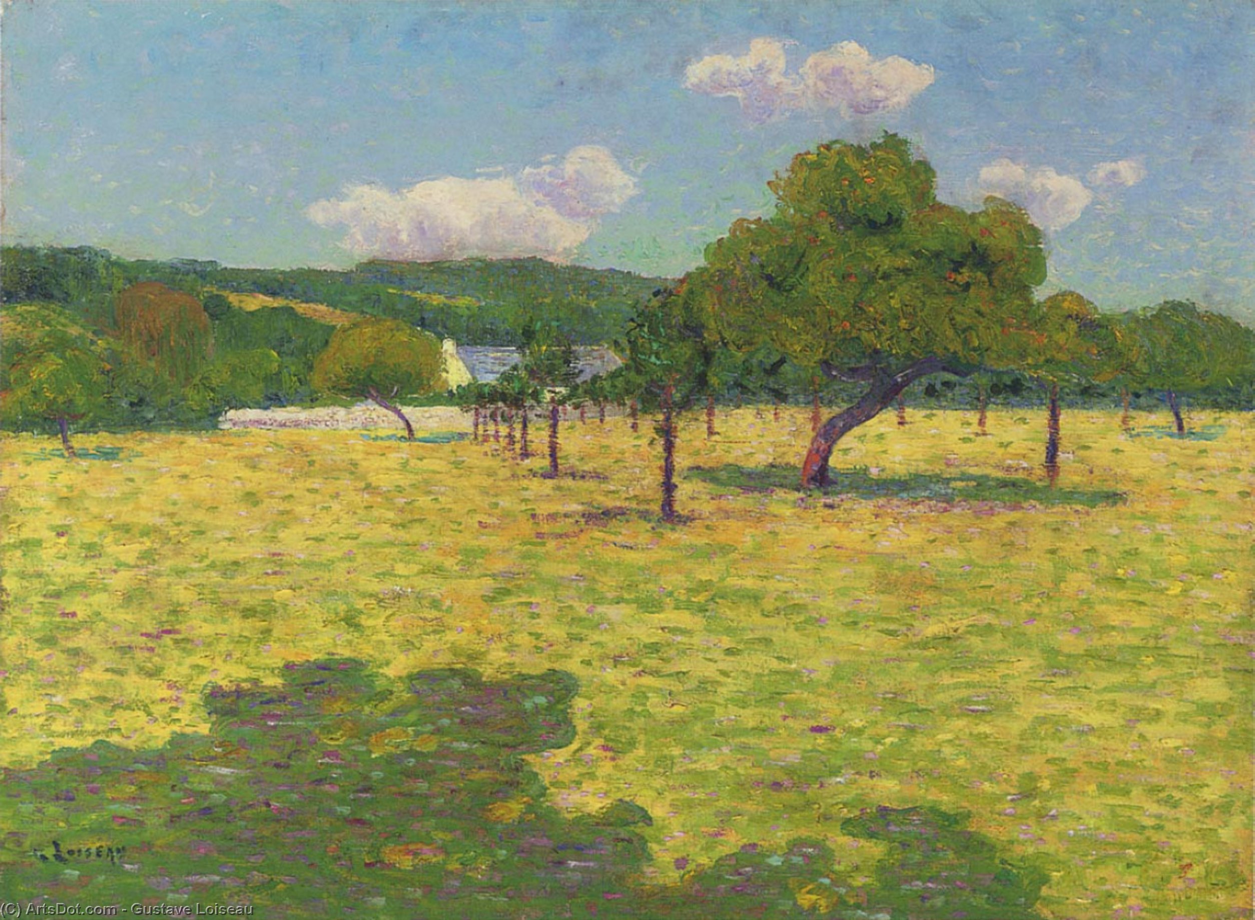 Wikioo.org - The Encyclopedia of Fine Arts - Painting, Artwork by Gustave Loiseau - Field and Hills