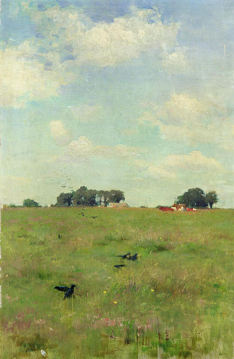 WikiOO.org - Εγκυκλοπαίδεια Καλών Τεχνών - Ζωγραφική, έργα τέχνης Walter Frederick Osborne - Field with Trees and Sky