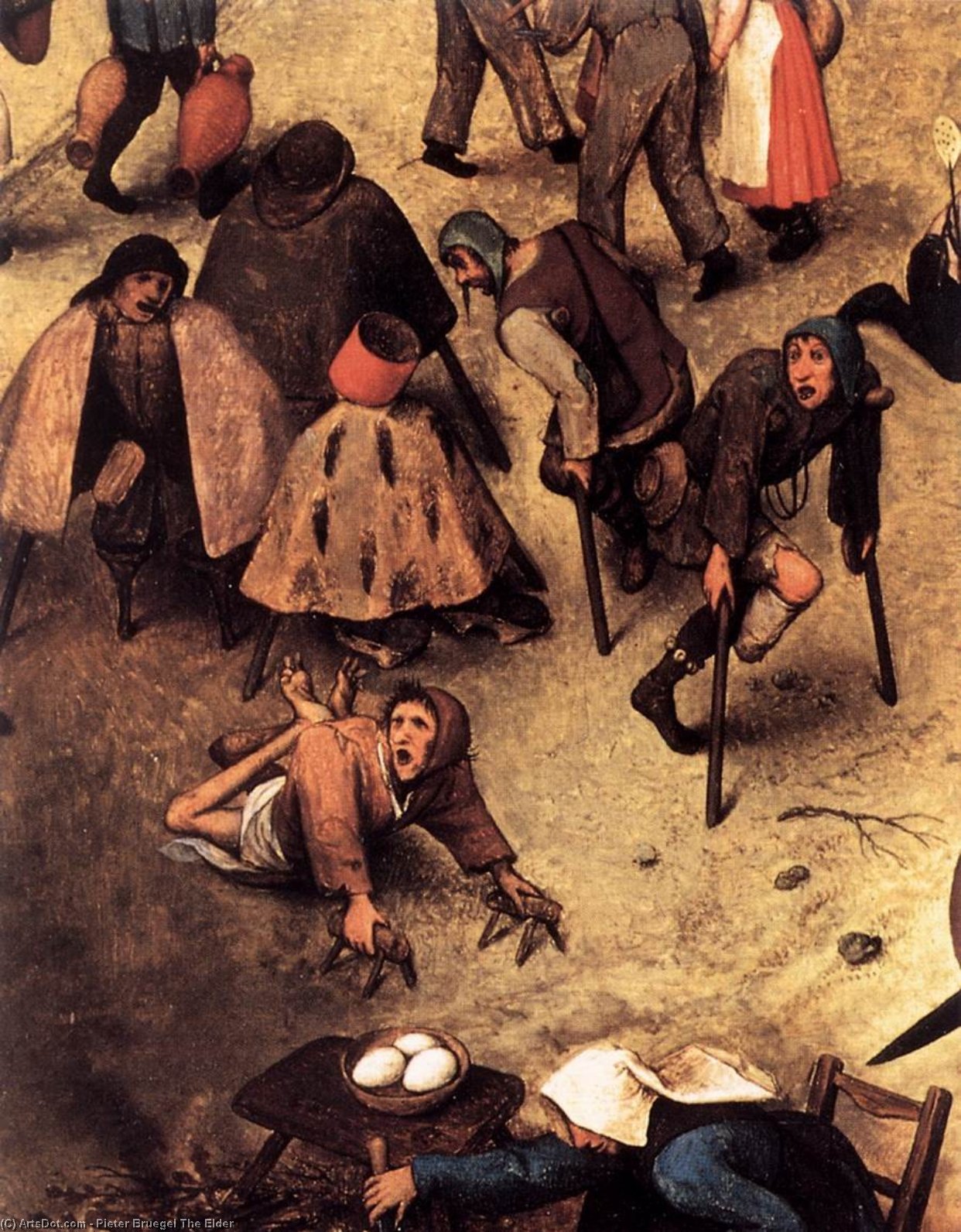 WikiOO.org - Enciklopedija likovnih umjetnosti - Slikarstvo, umjetnička djela Pieter Bruegel The Elder - The Fight between Carnival and Lent (detail)
