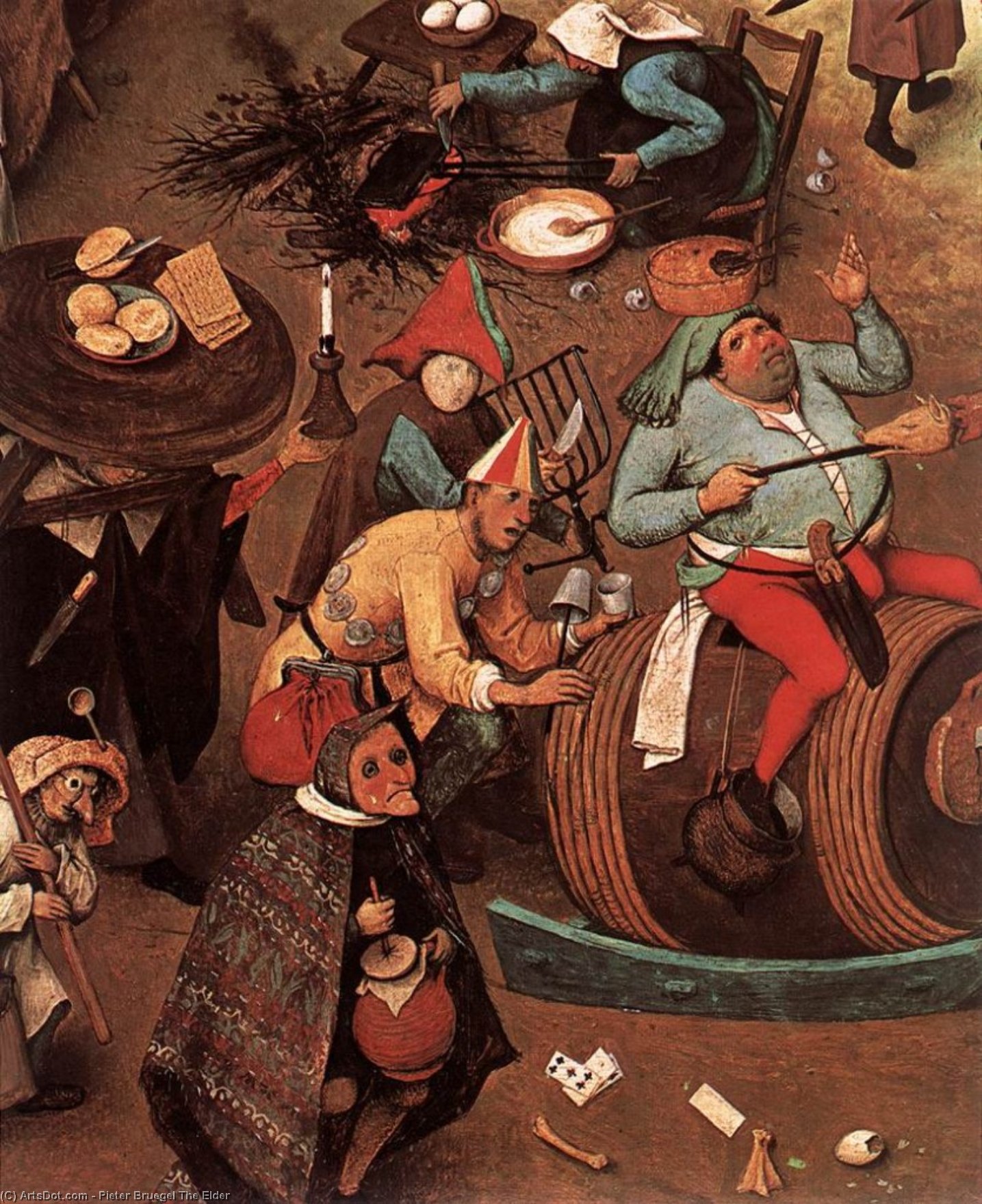 Wikioo.org – L'Enciclopedia delle Belle Arti - Pittura, Opere di Pieter Bruegel The Elder - il lotta tra  carnevale  e le  prestato  particolare