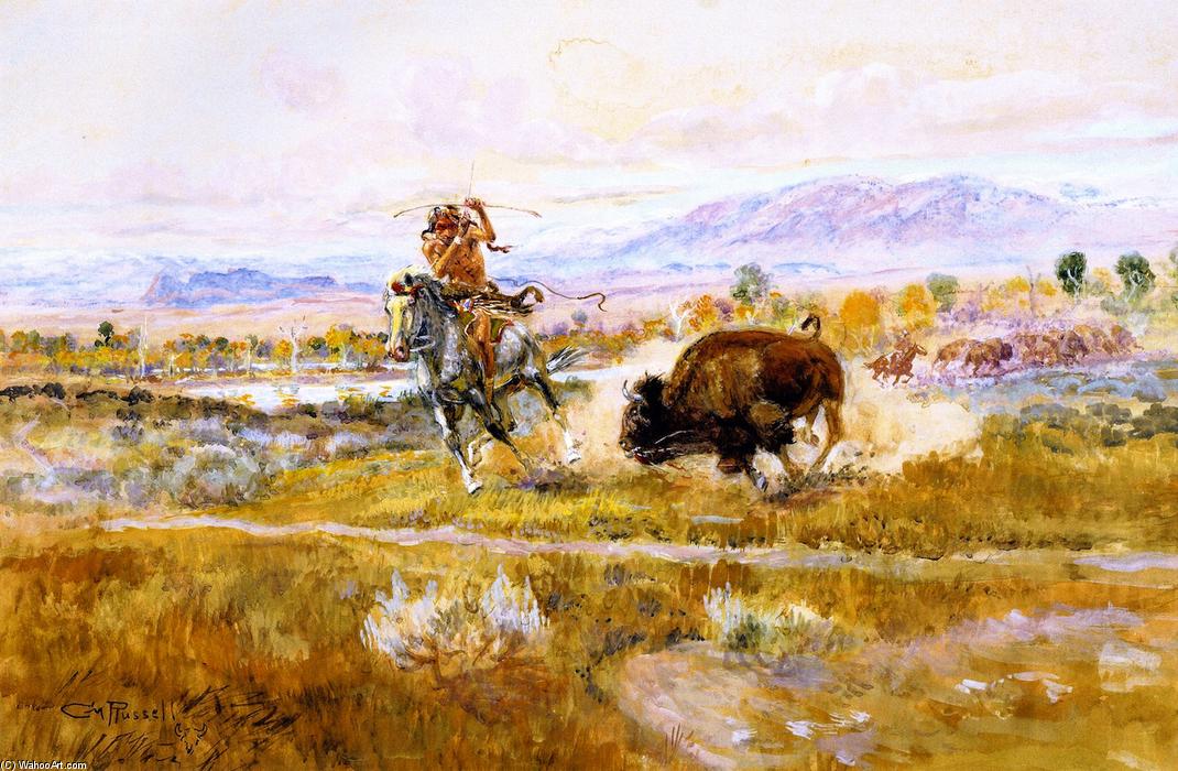 WikiOO.org - 백과 사전 - 회화, 삽화 Charles Marion Russell - Fighting Meat