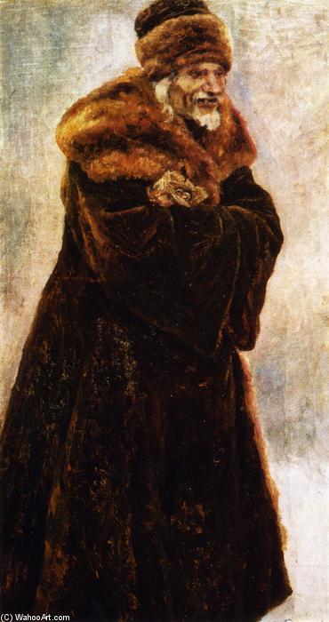 WikiOO.org - Encyclopedia of Fine Arts - Lukisan, Artwork Vasili Ivanovich Surikov - Figure of a Grinning Priest (study)