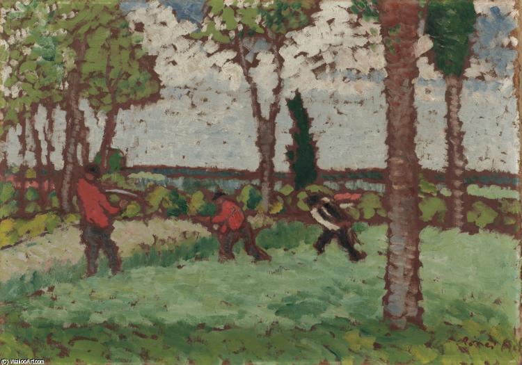 Wikioo.org - The Encyclopedia of Fine Arts - Painting, Artwork by Jozsef Rippl Ronai - Figures in a Field