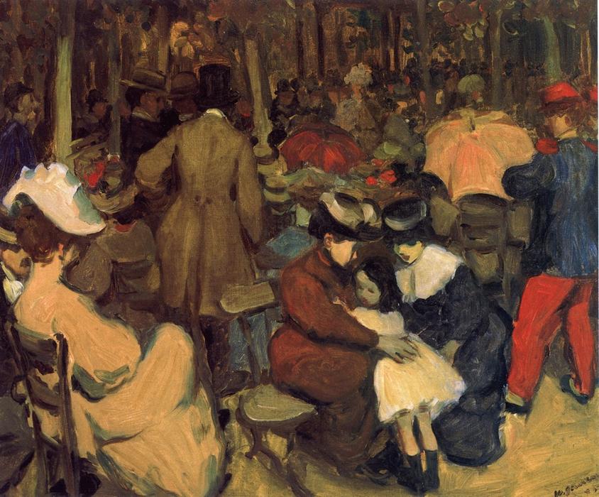 Wikioo.org - The Encyclopedia of Fine Arts - Painting, Artwork by William James Glackens - Figures in a Park, Paris