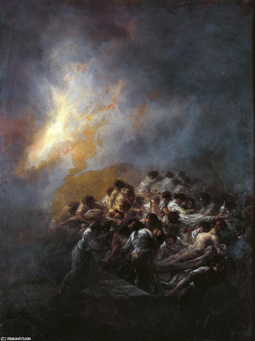 Wikioo.org - The Encyclopedia of Fine Arts - Painting, Artwork by Francisco De Goya - The Fire at Night