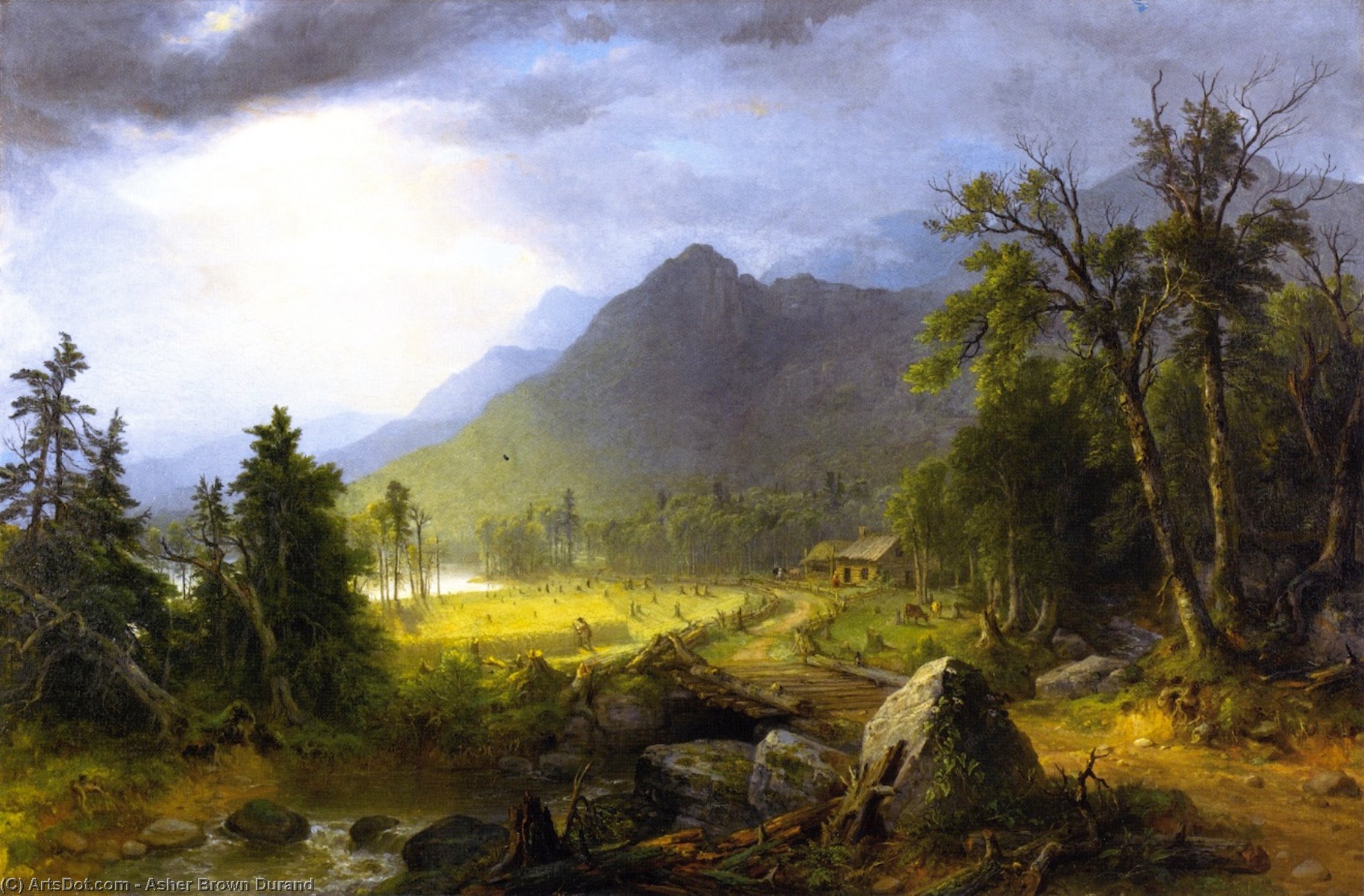 WikiOO.org - אנציקלופדיה לאמנויות יפות - ציור, יצירות אמנות Asher Brown Durand - The First Harvest in the Wilderness