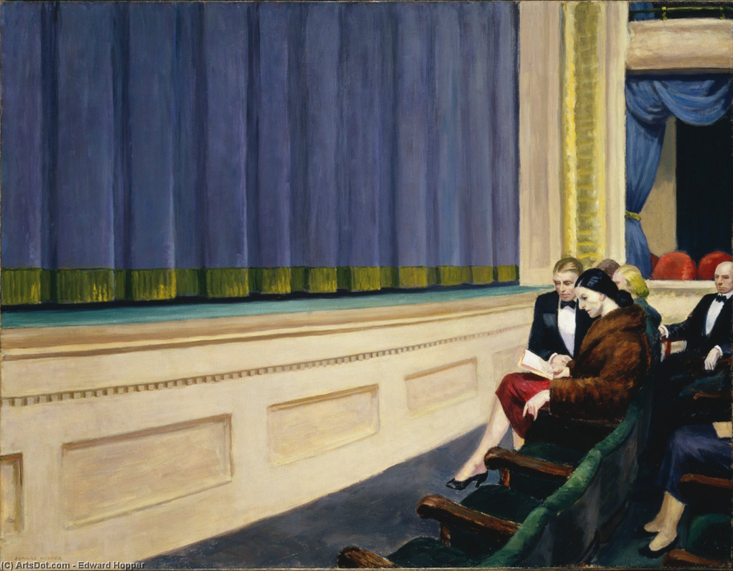 WikiOO.org - אנציקלופדיה לאמנויות יפות - ציור, יצירות אמנות Edward Hopper - First Row Orchestra
