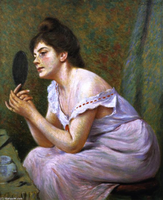Wikioo.org - The Encyclopedia of Fine Arts - Painting, Artwork by Federico Zandomeneghi - The First Wrinkle (also known as Woman with Mirror)
